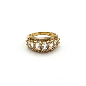 Stauer 925 Gold Vermeil Sterling Silver Oval Moissanite Statement Ring Size 8
